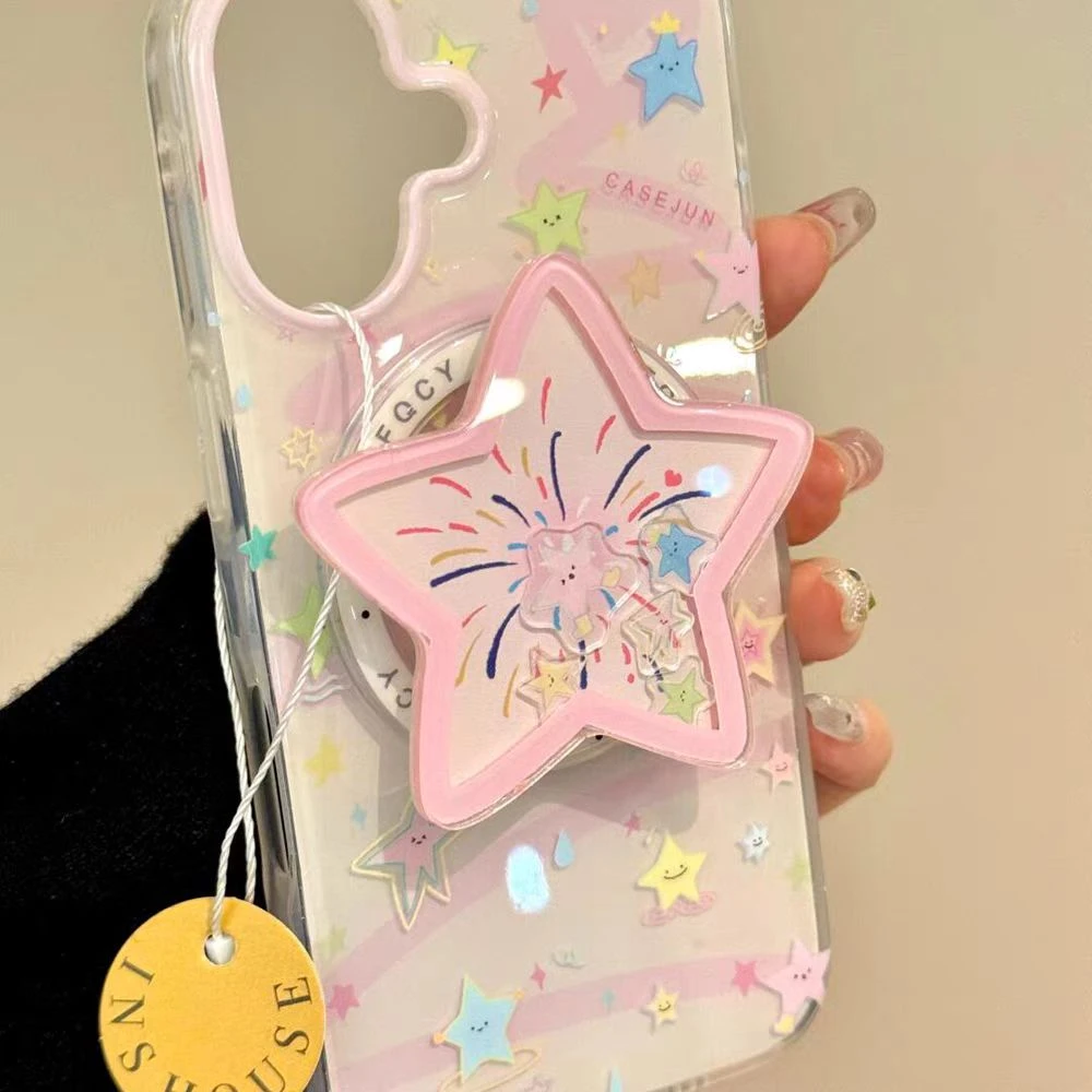 ins风星星烟花磁吸支架适用iPhone16手机壳苹果15/14promax/13p女