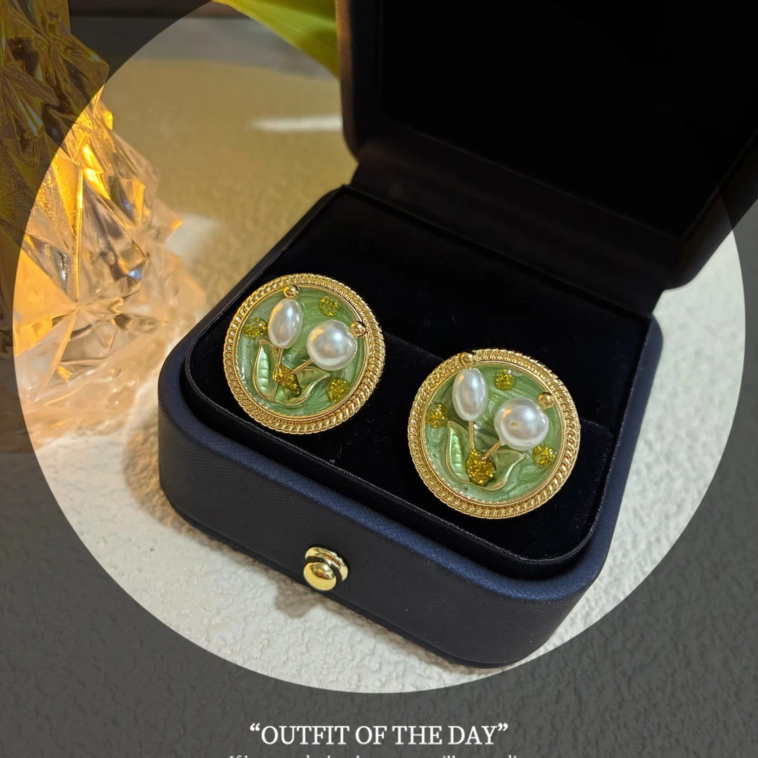 铜合金仿珍珠耳饰 小香风气质轻奢时尚百搭复古法式优雅温柔