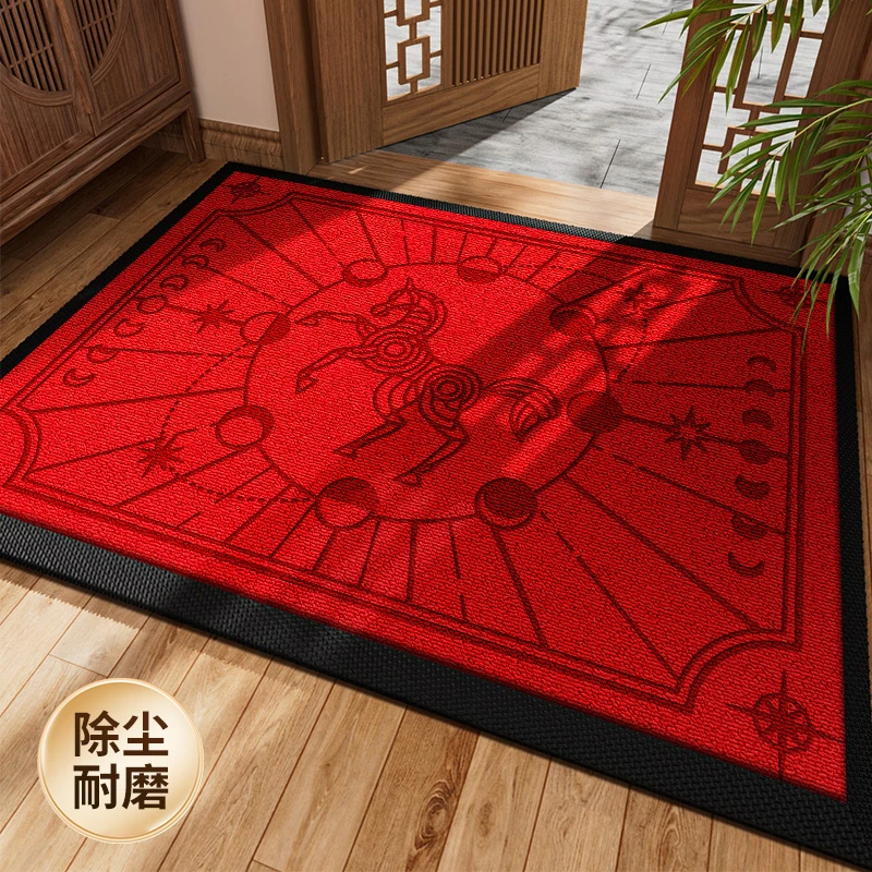 红色入户门地垫豪宅大门口垫子玄关防滑脚垫家用吸水高端除尘地毯