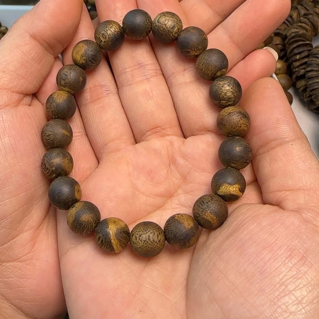 手串沉香退****少白棋单圈手串1.0mm