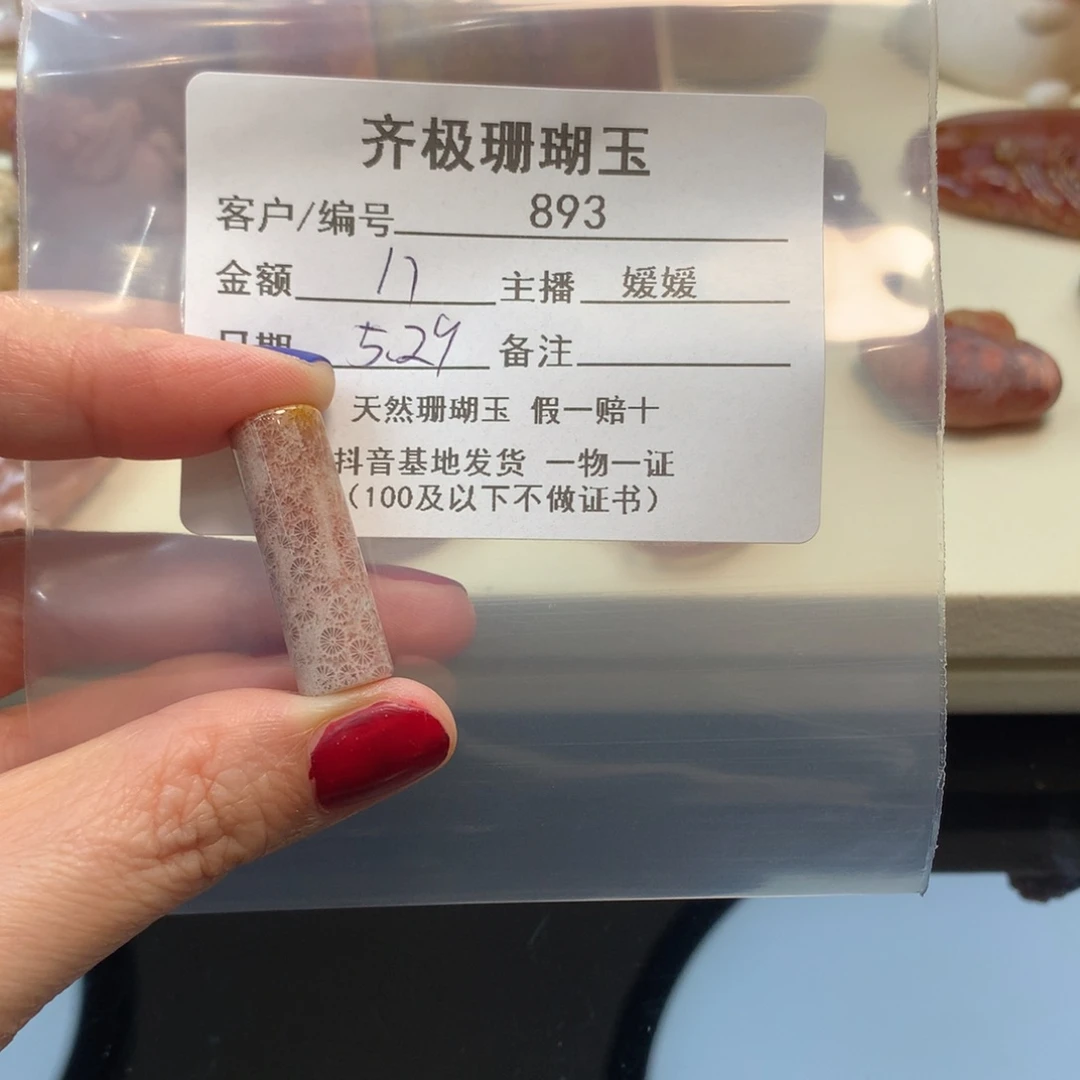 硅化珊瑚（珊瑚玉）未镶嵌颈饰?****痣