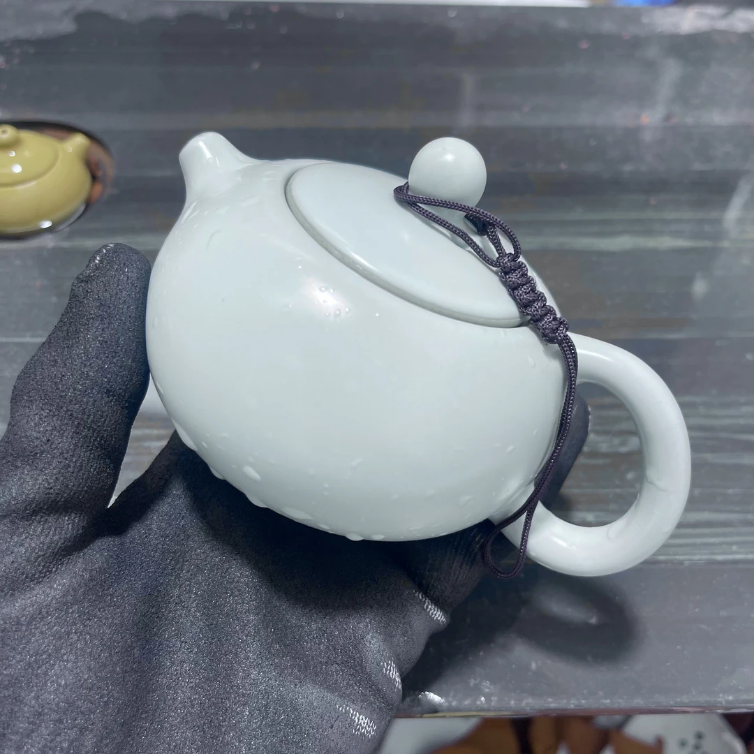 220ml汝窑茶壶陶瓷茶具小茶壶开片汝瓷功夫红茶泡茶壶
