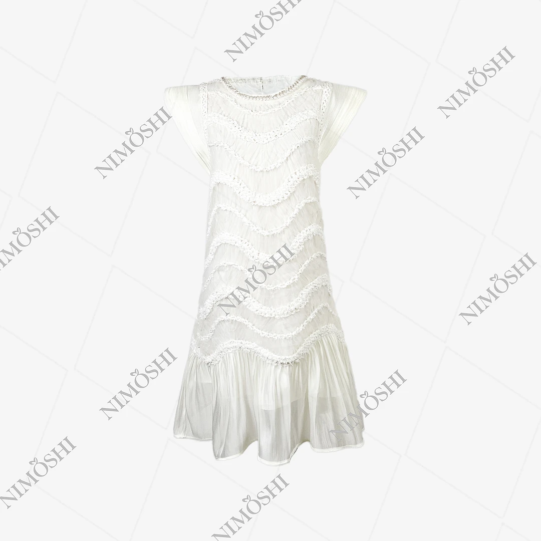 编号43【诗诗专属】气质显瘦时尚设计感飞飞袖连衣裙女Q1259