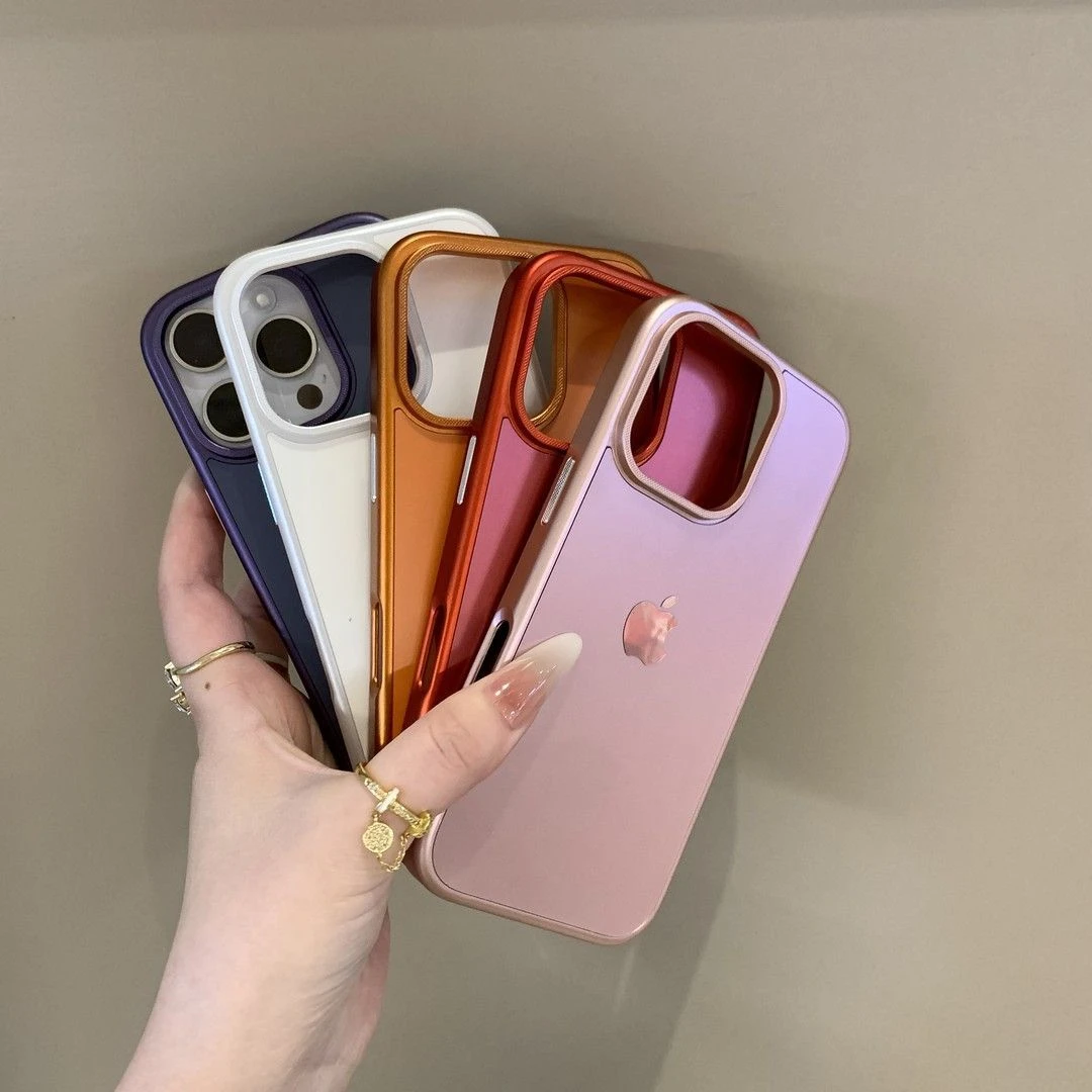 适用苹果16手机壳iPhone15ProMax简约高级磨砂14个性13大孔防摔硬