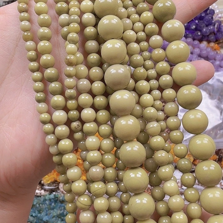 水晶珠宝半成品未镶嵌薇*安牛油果绿打包（6条）