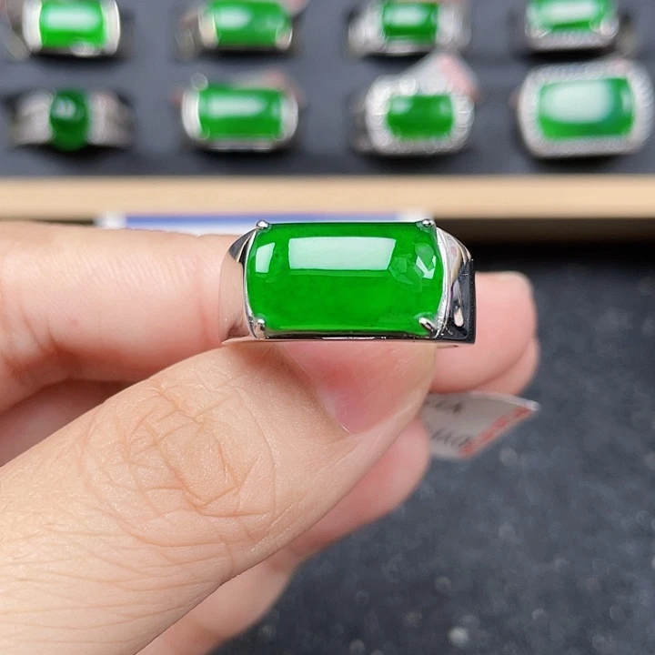 翡翠戒指银S925镶嵌祺**亿放漏3449没有运费险