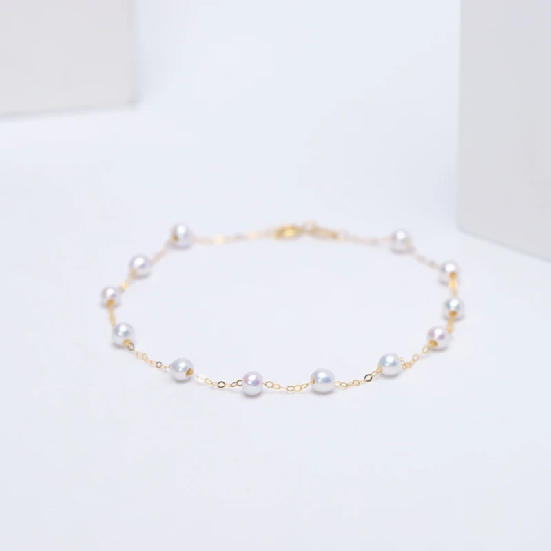 z341 淡水小米珠手链 3-4mm