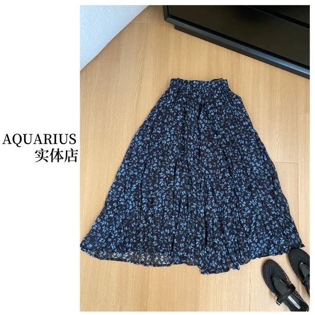 【AQUARIUS 】（夏日来信）丝丝工艺碎花半身裙8120