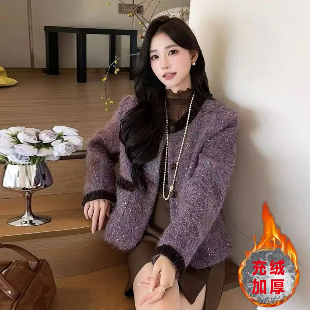 【当天发+运费险】充绒法式小香风外套冬季韩版轻奢时尚气质款RO535