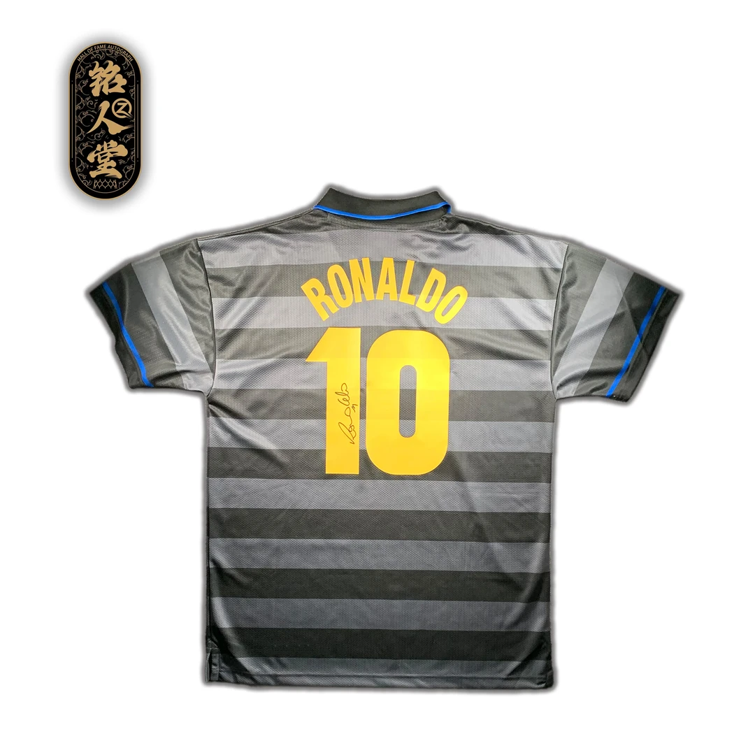 【铭人堂】大罗亲签1998国米联盟杯球迷版球衣收藏（EM认证）