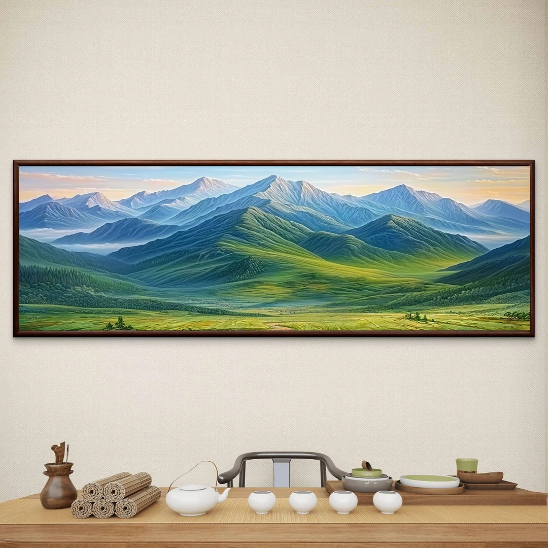 272-62*185简约背有靠山客厅沙发背景墙大气风景挂画