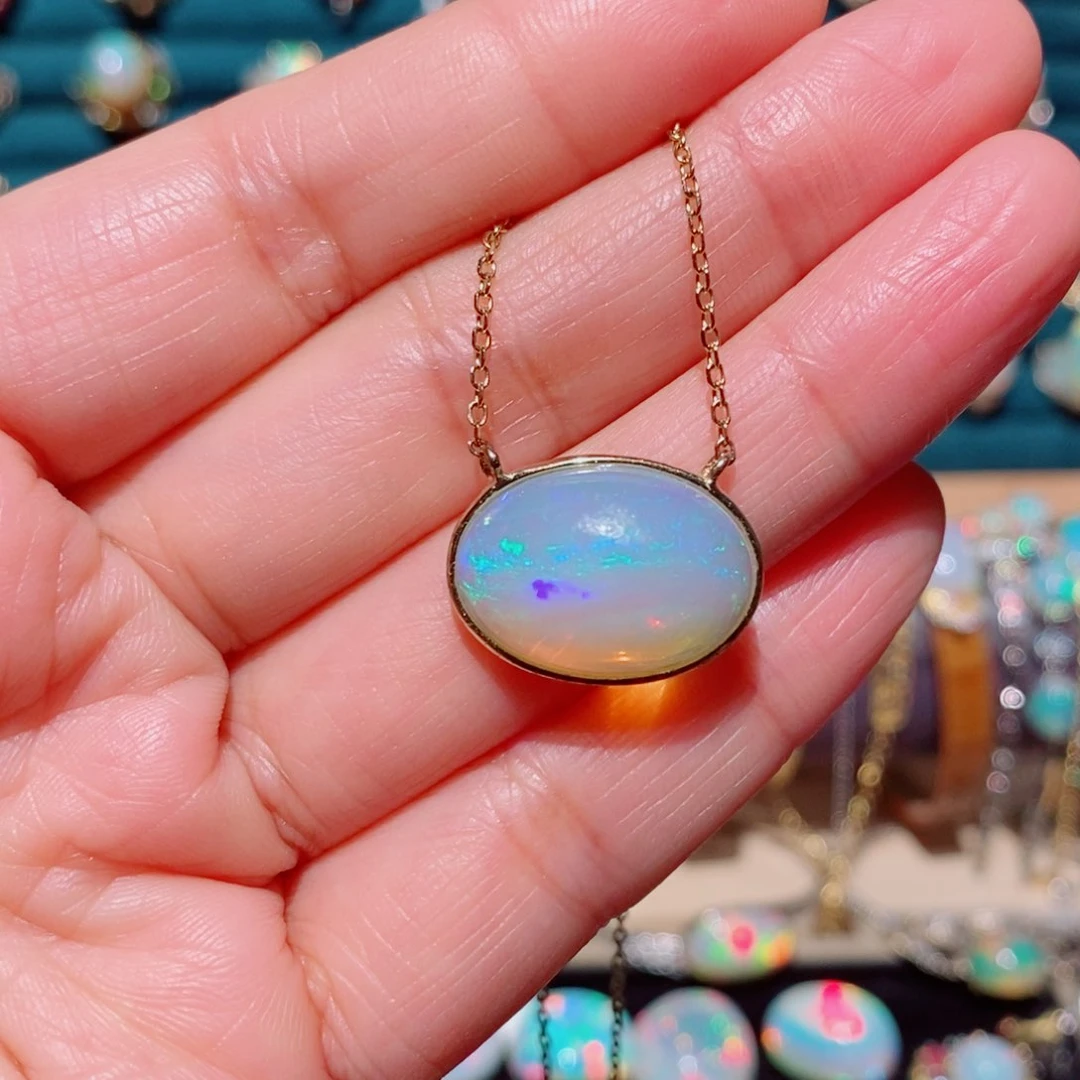 欧泊欧泊项链银S925镶嵌