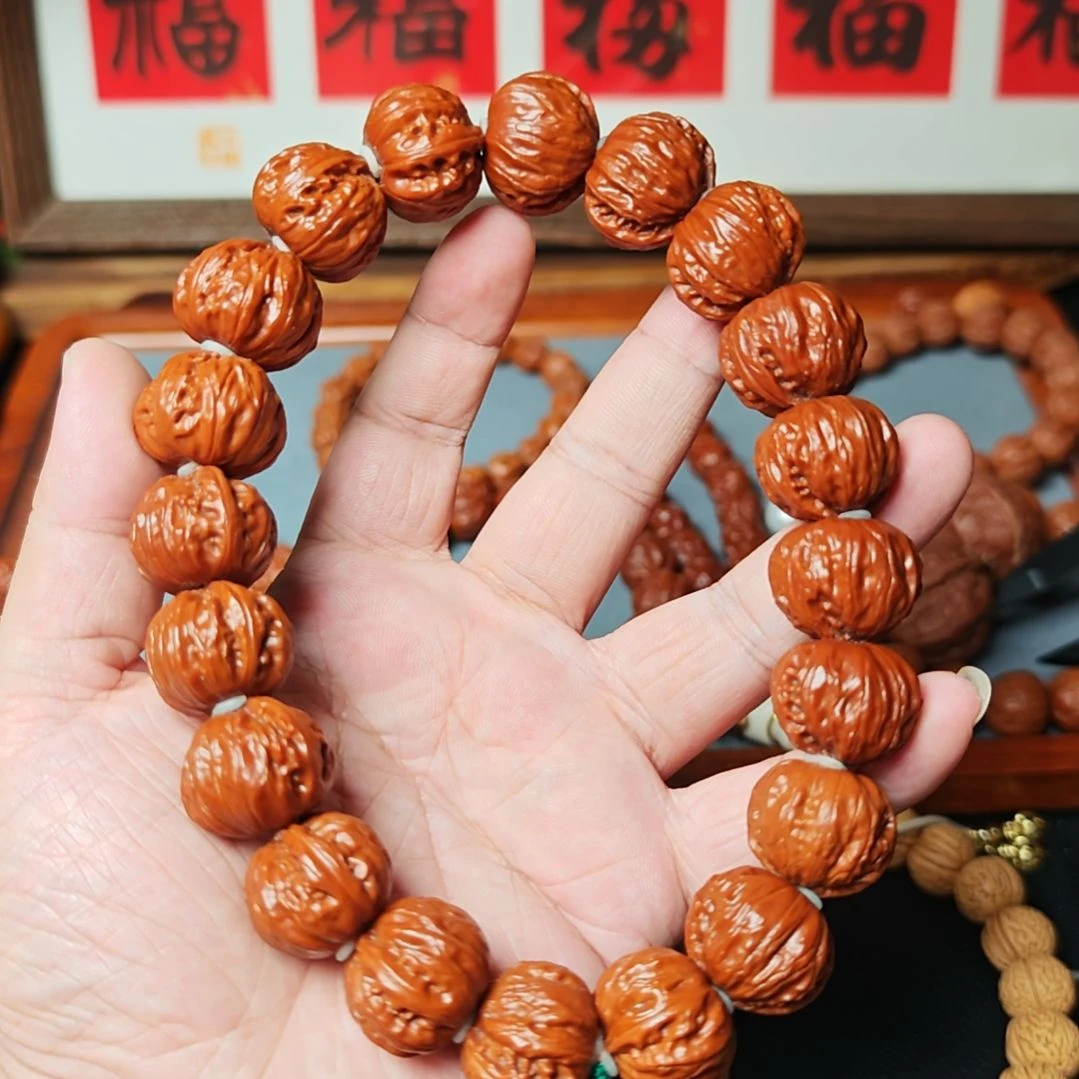 文玩核桃手串京八棱西瓜纹手持