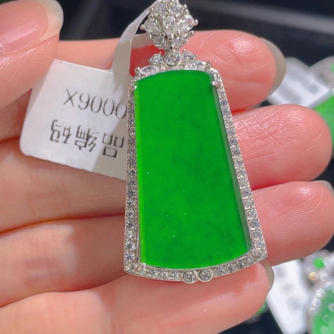 翡翠吊坠(不含链)银S925镶嵌
