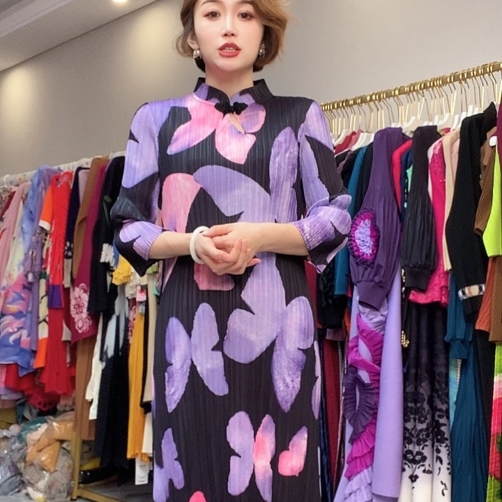 褶皱大码连衣裙111