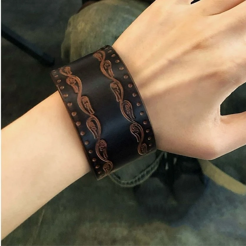 非金属皮质手镯 二姐家宽边手镯饰品