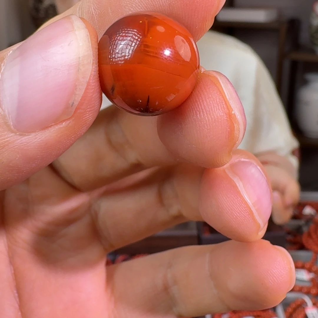 南红玛瑙未镶嵌15mm原矿单珠15mm