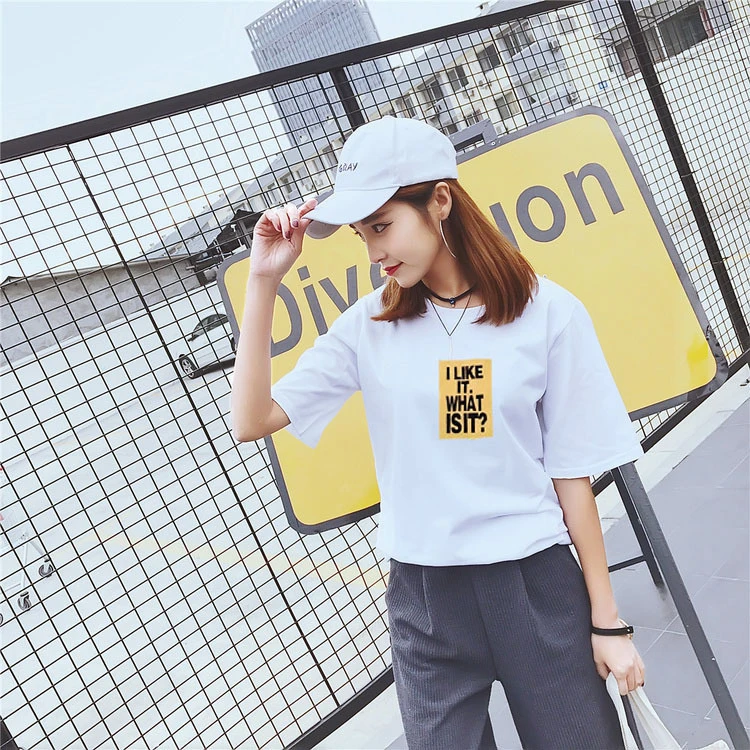 字母印花夏装T恤女短袖衣服 2025韩版女装上衣休闲女生打底衫