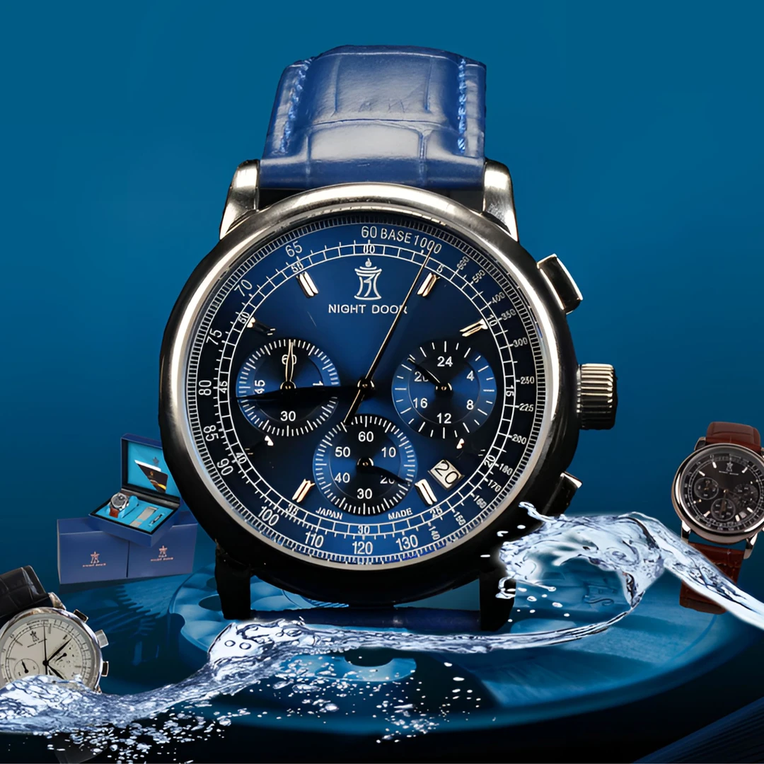 night door多功能男士防水腕表手表时尚潮流含日历高档夜光轻奢