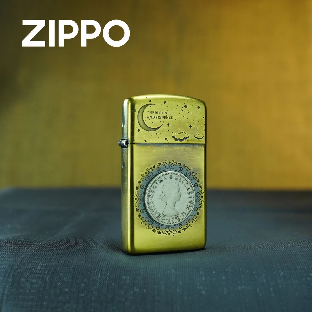 ZIPPO 打火机正品 1606黄铜月亮与六便士 0316【大白专属】
