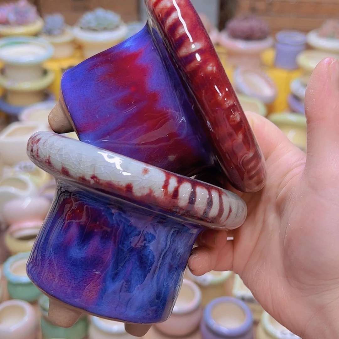 红陶陶瓷花盆当场满12包邮