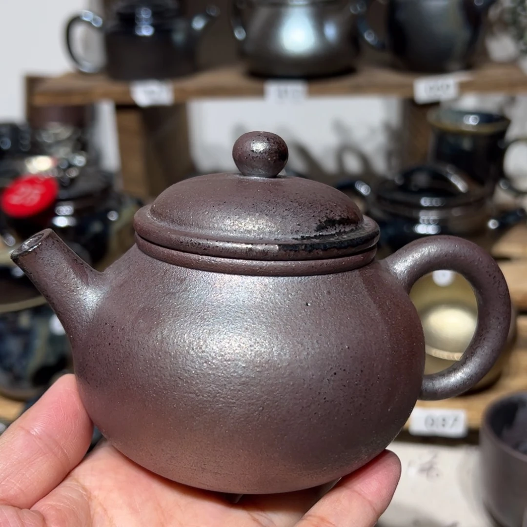 壶建水紫陶紫泥柴烧壶