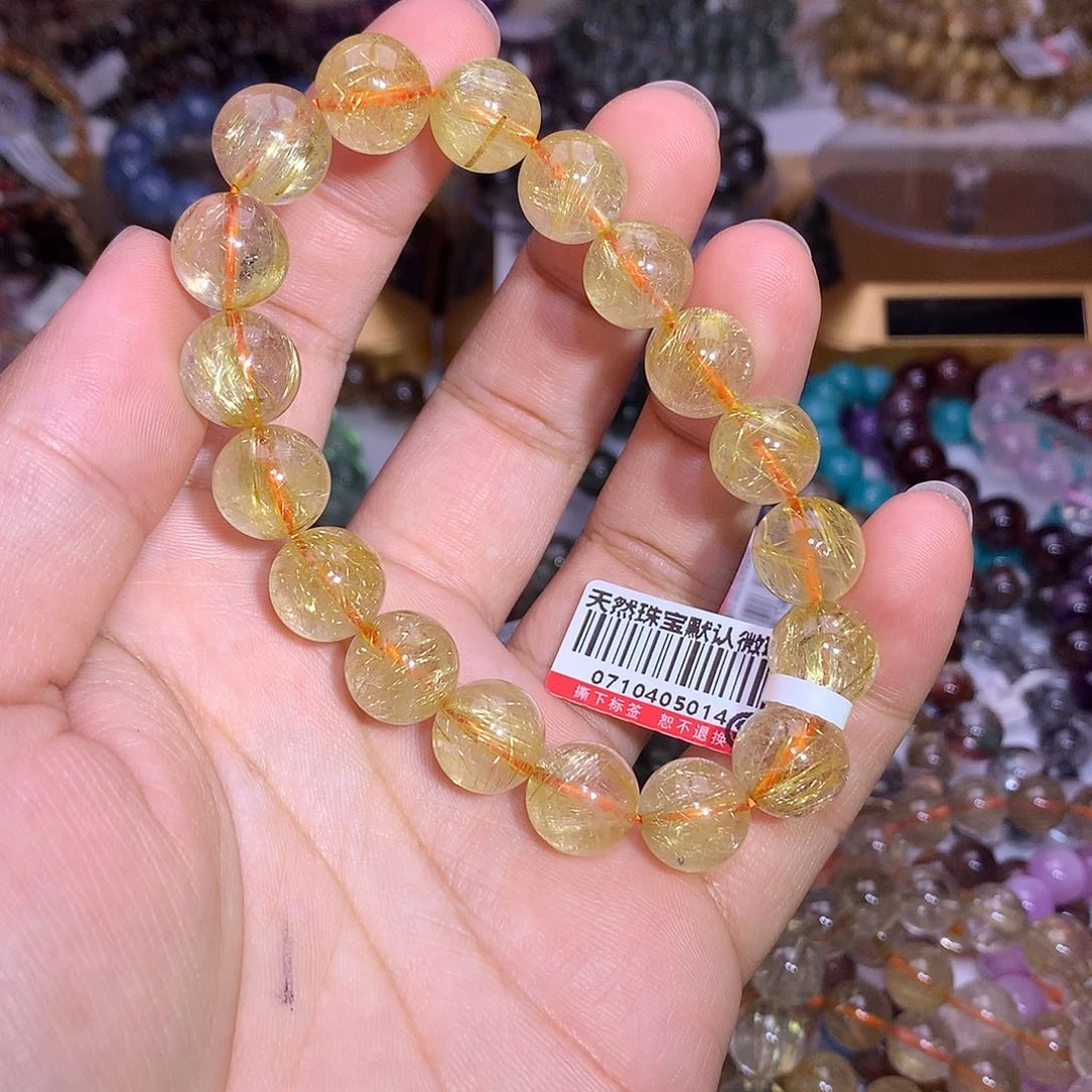 水晶手链未镶嵌去****方11.7mm金发晶