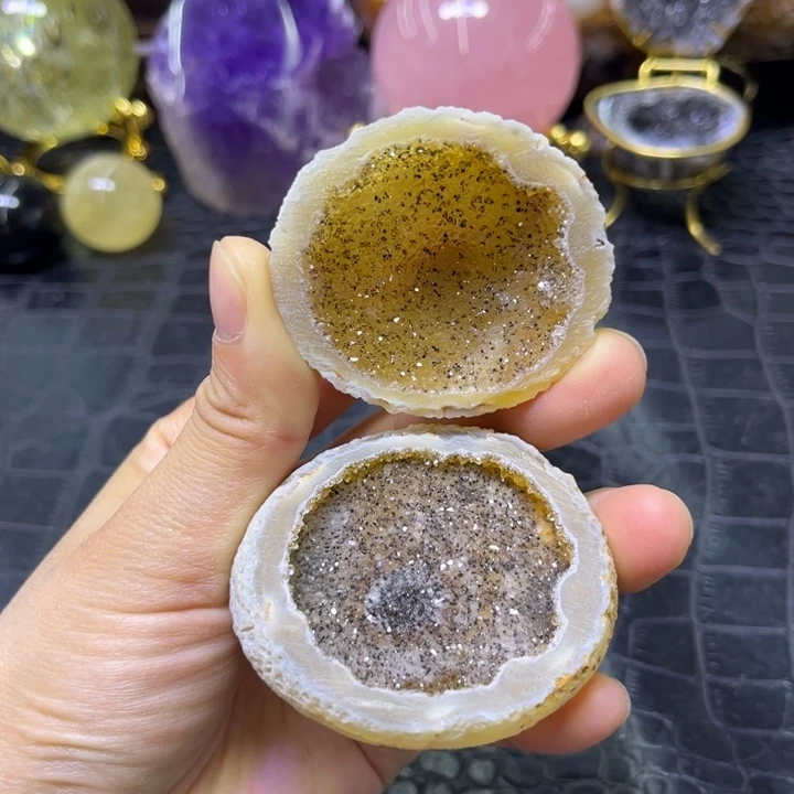 未镶嵌珠宝半成品水晶原皮黄盆