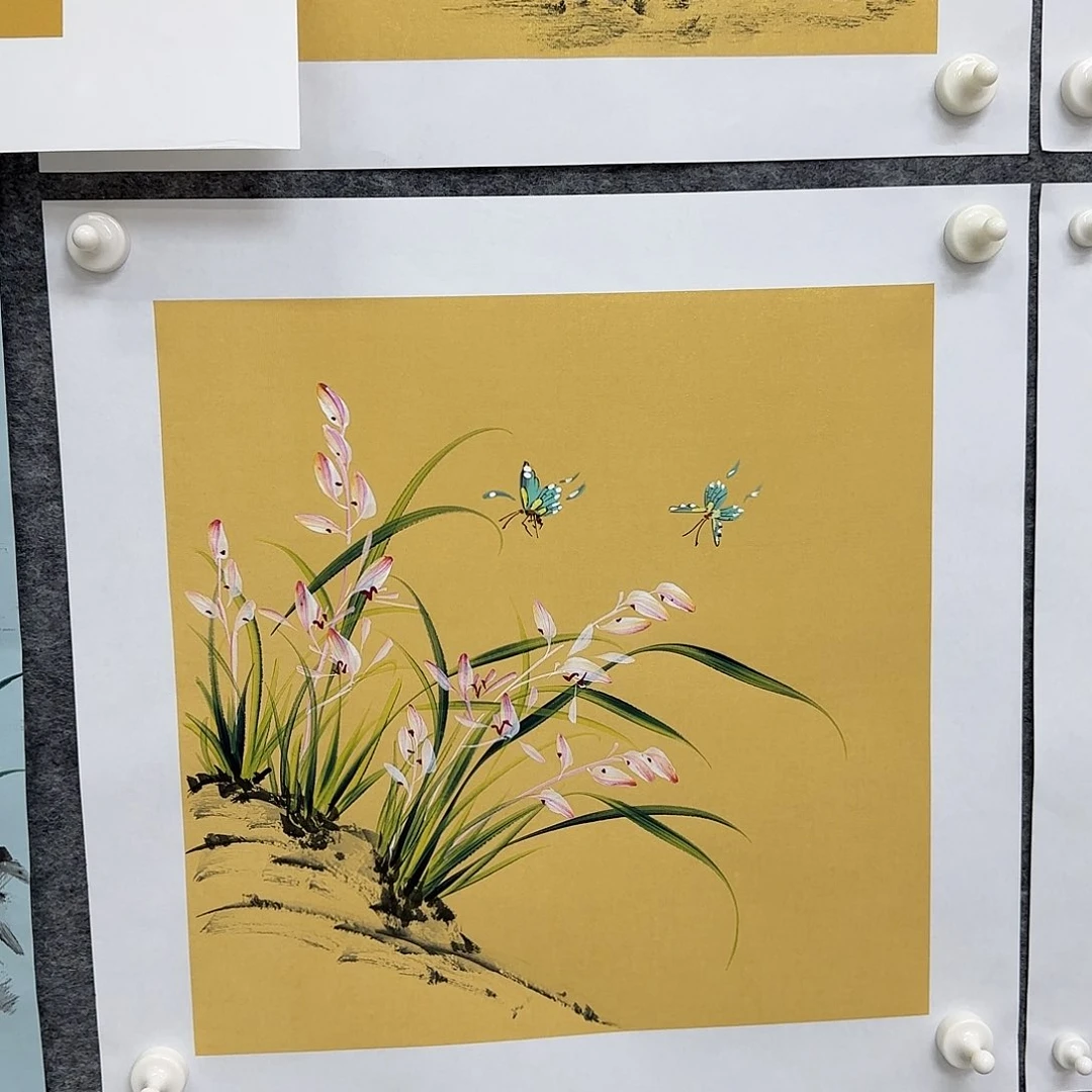国画一笔两色立体兰花