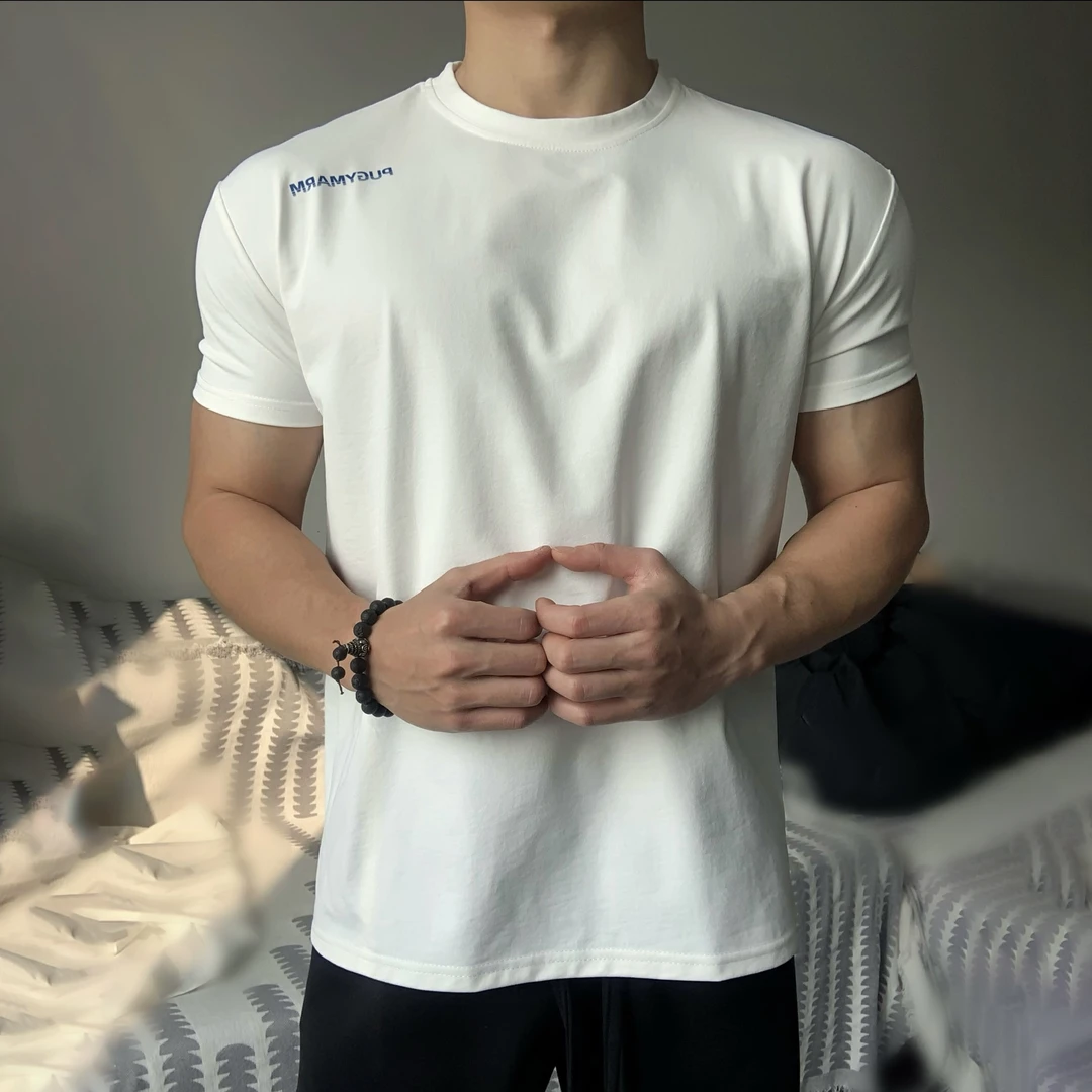 夏季新款男士运动户外软壳健身短袖t恤速干透气垂顺跑步训练休闲