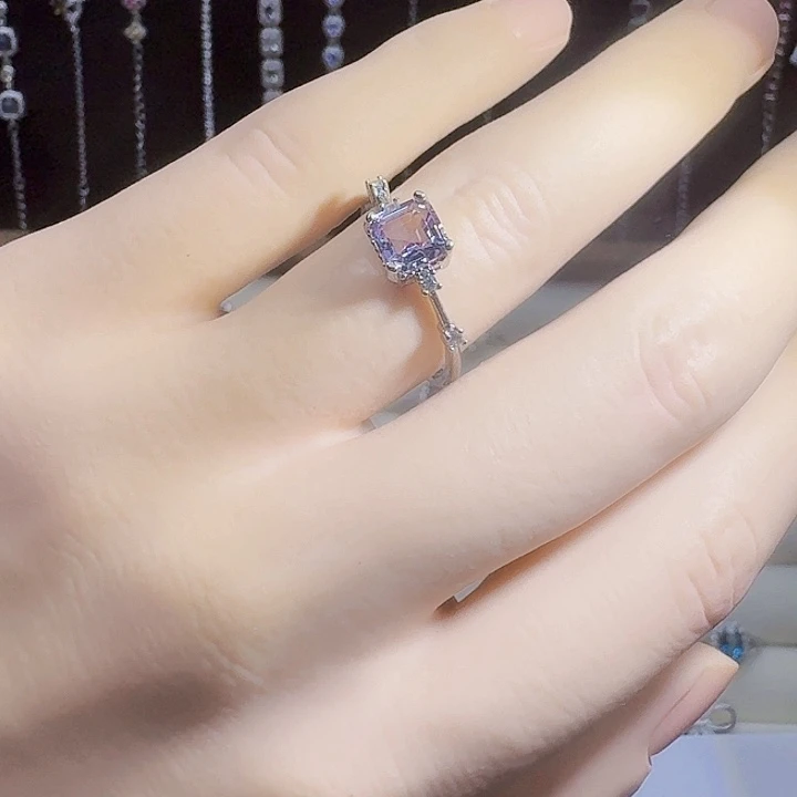 银S925镶嵌戒指紫晶
