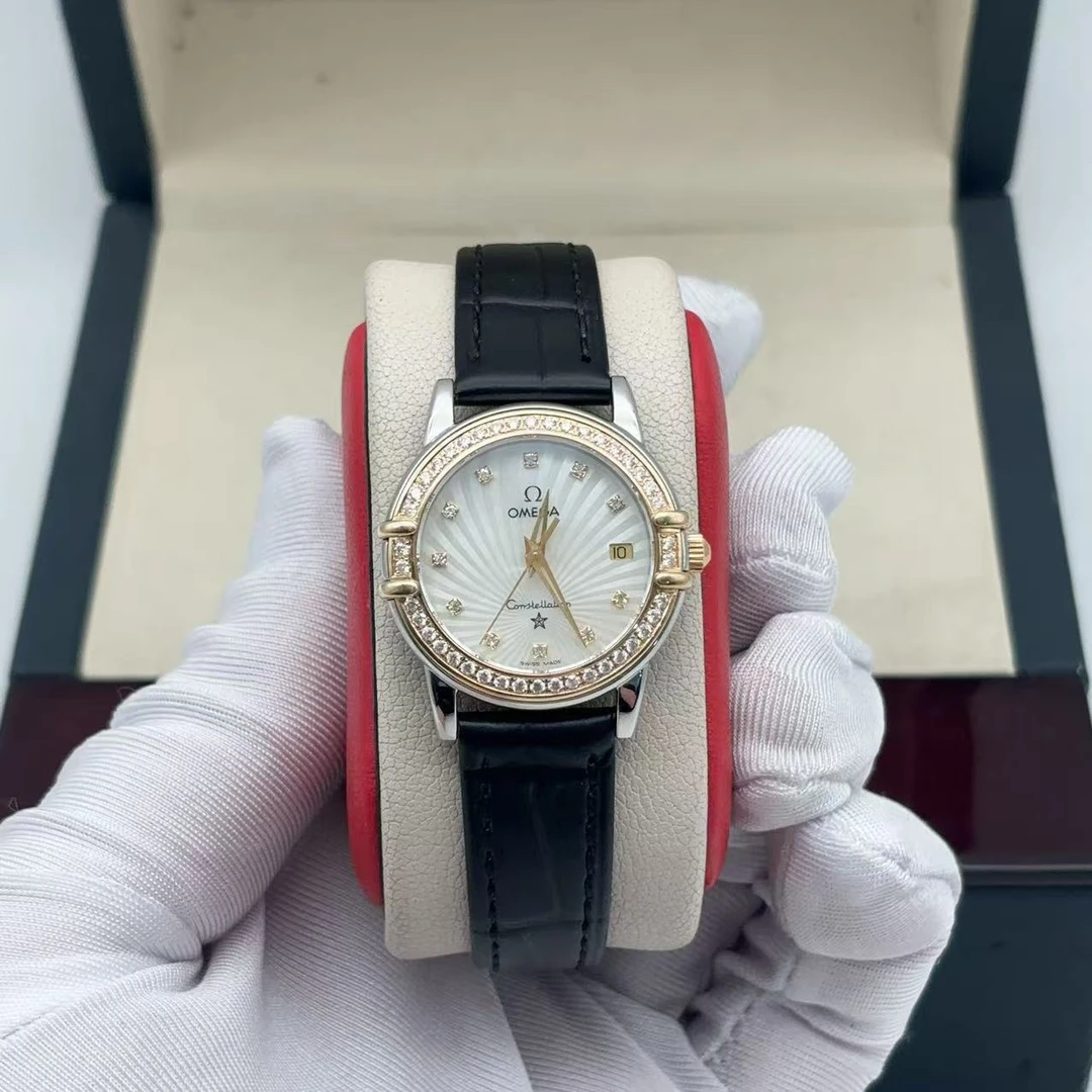 95新 Omega/欧米茄 27.5mm欧米茄星座后配钻圈后配盘自动机械女表
