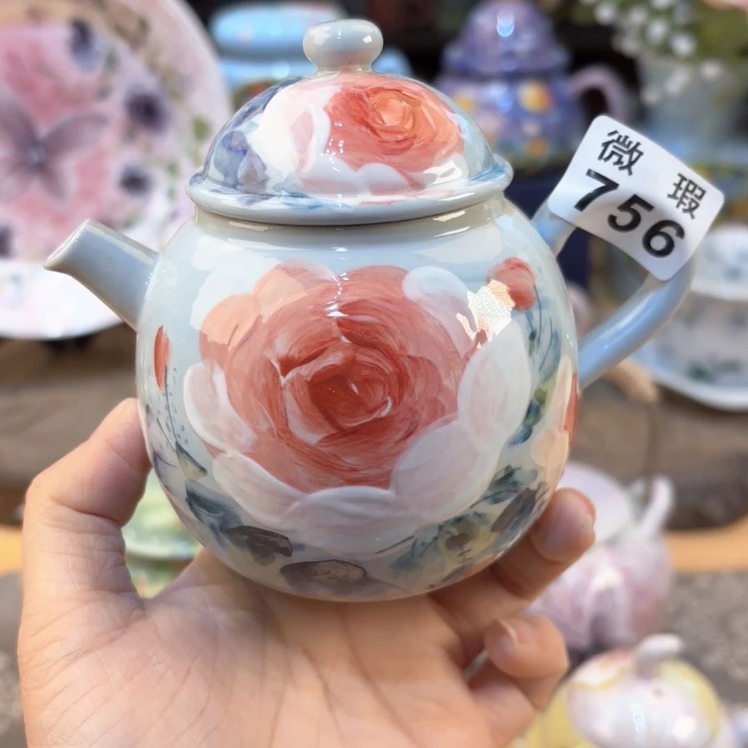 景德镇手绘高温釉下彩陶瓷茶具