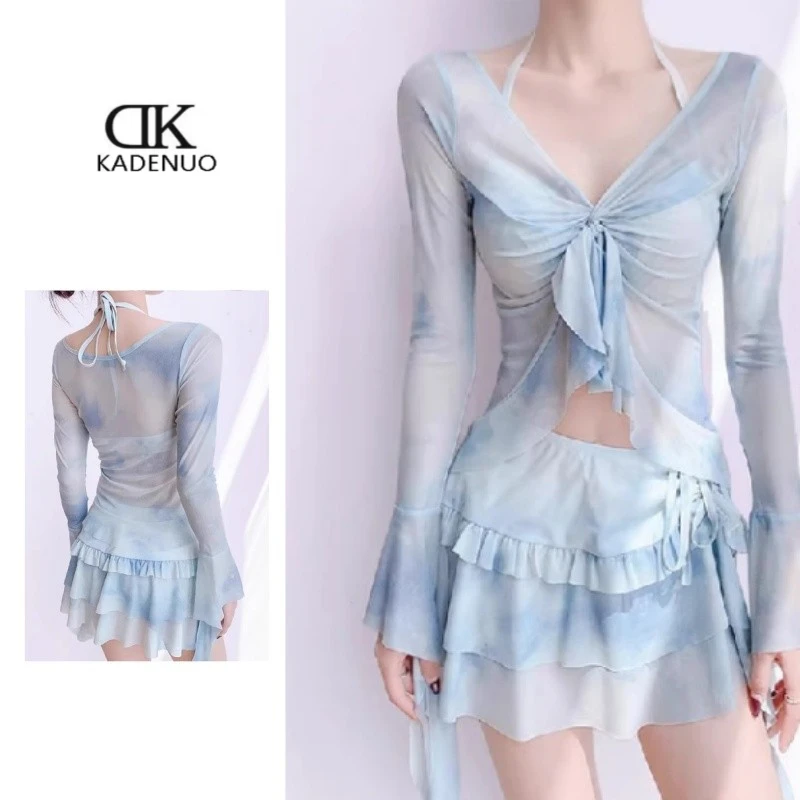 咖德诺分体泳衣女款高级感2025新款性感纯欲风海边度假四件套女士