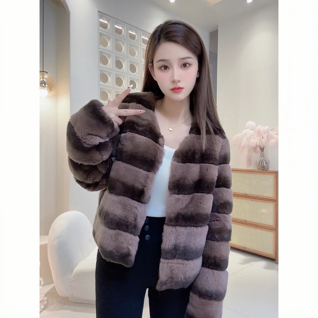 【甜柚柚】气质名媛轻奢温柔百搭保暖皮草外套9574