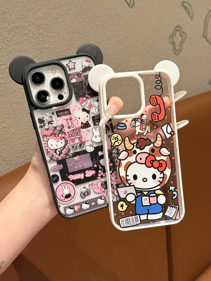 可爱米奇壳卡通KT奇适用苹果16/15/14/13全包防摔手机壳