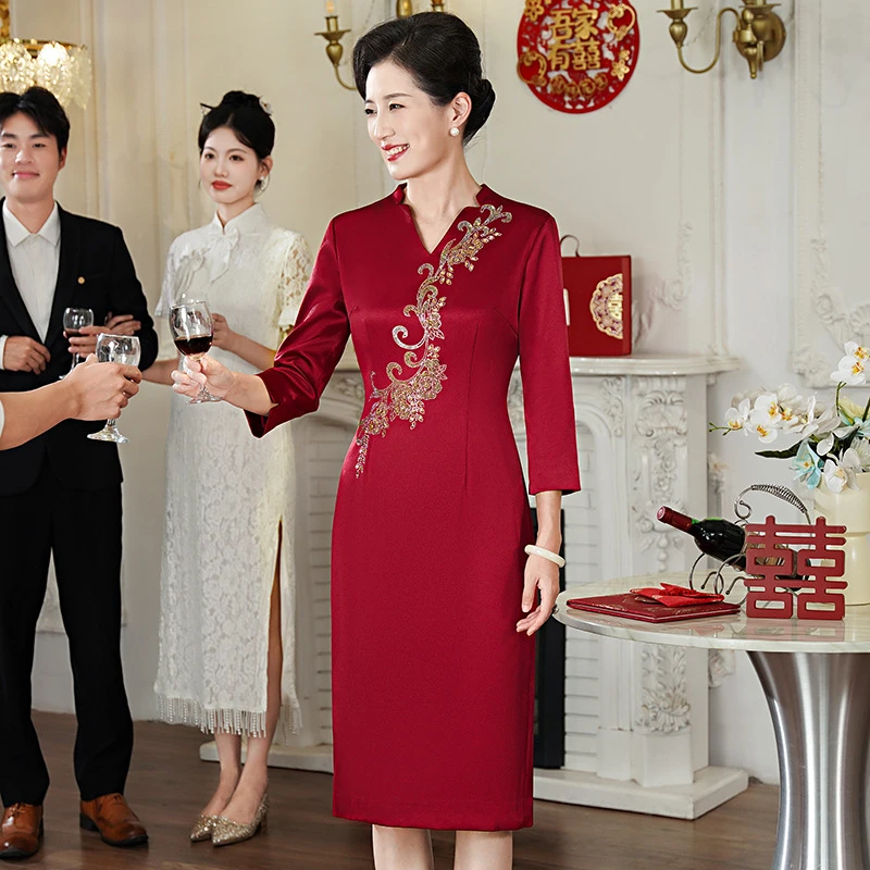 2024新款丈母娘婚礼服结婚女方母亲礼服高贵高端喜婆婆妈妈婚宴装