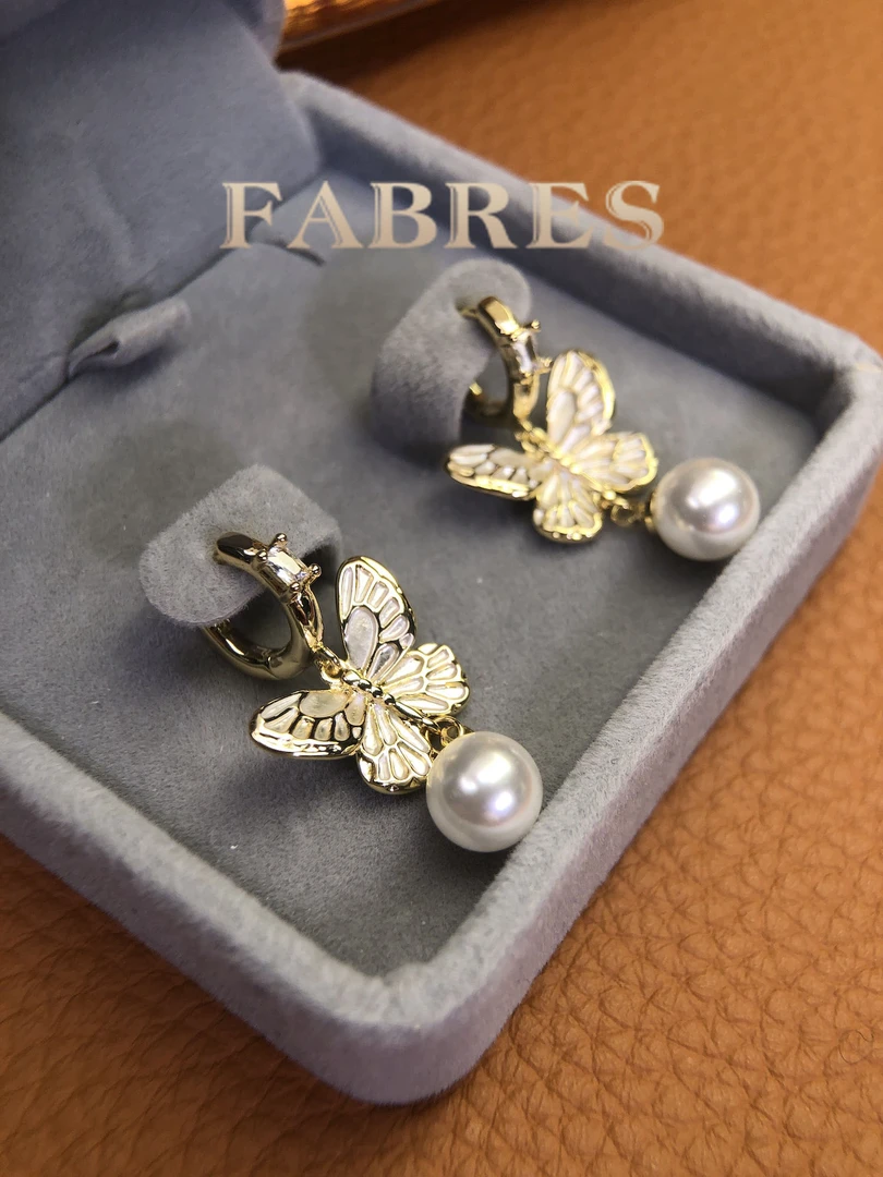 铜合金耳饰 A3197 FR★【香颂蝴蝶】耳钉