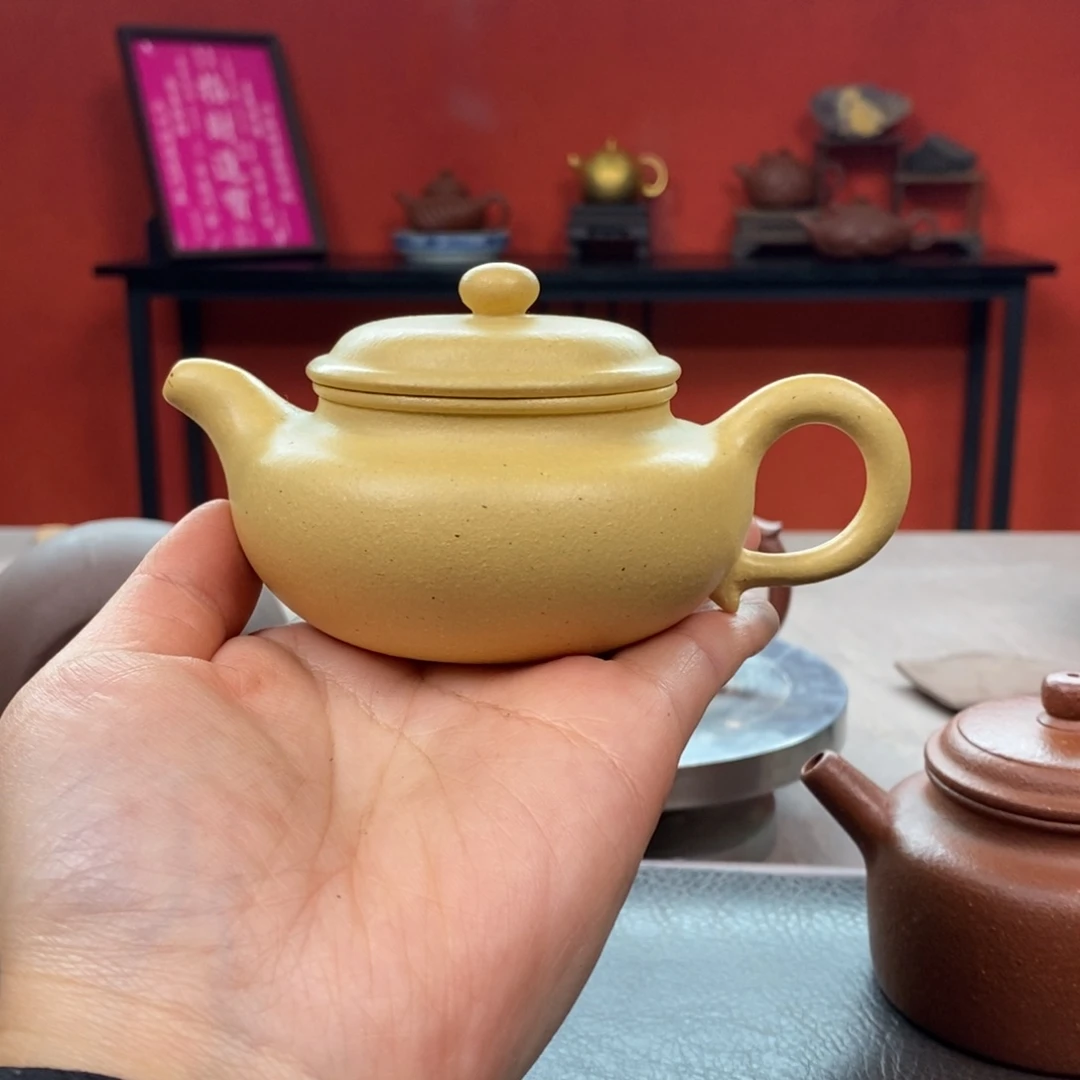 华***湖紫砂茶壶本绿微瑕仿古160cc半手工