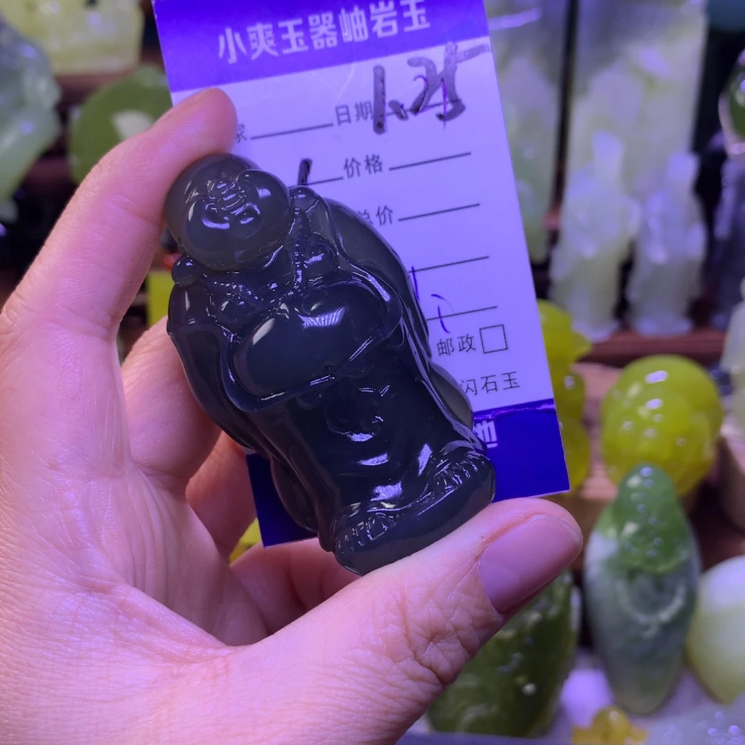 岫玉手把件未镶嵌吉****³