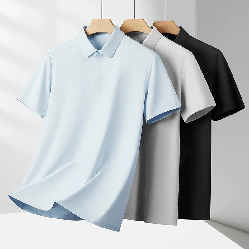 夏季高档索罗娜速干POLO衫男士短袖薄款运动休闲免烫透气舒适T恤
