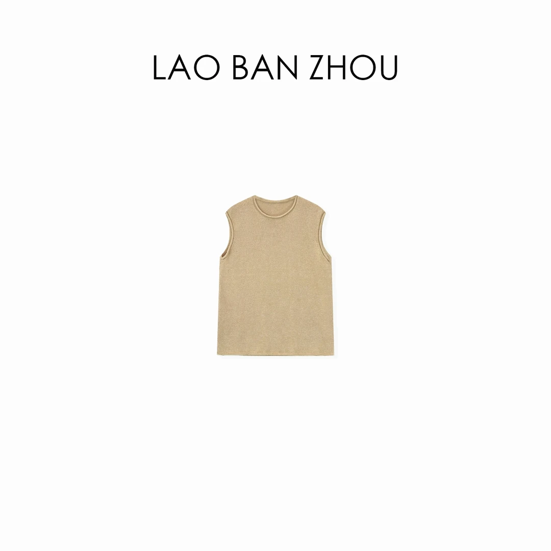 【老板周】极简主义 夏季透气和纸纱垂感气质针织背心