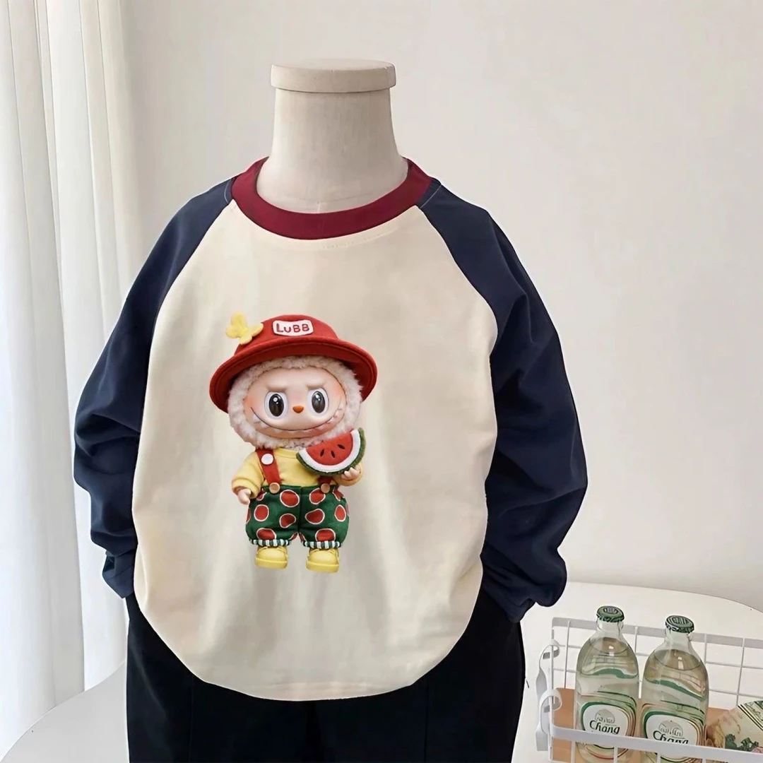 童装韩系可爱时髦拉布布女童宝宝长袖T恤纯棉男童中小童春秋洋气t