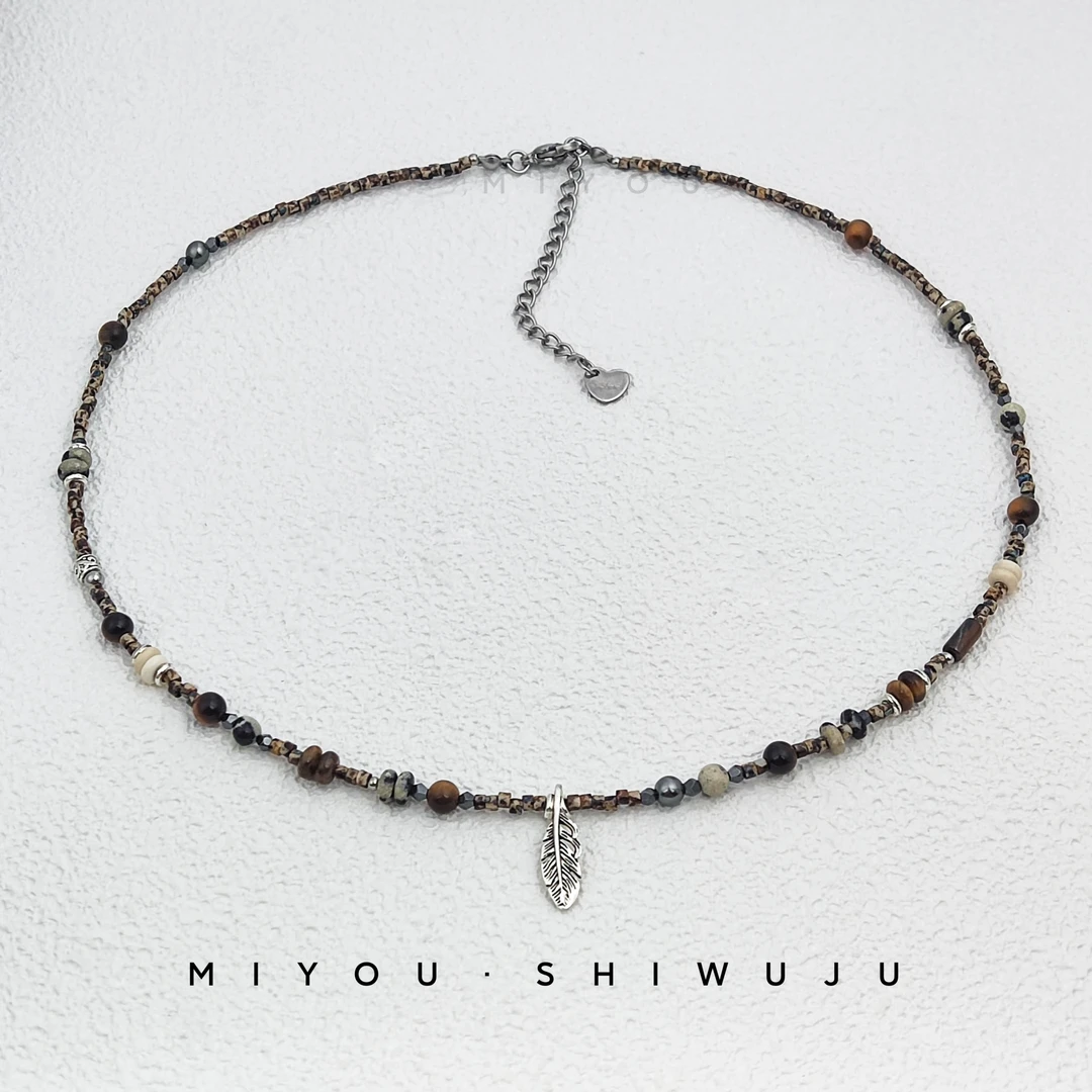 钛钢项链 MIYOU【夜的第七章】原创设计捷克琉璃项链女款复古小众