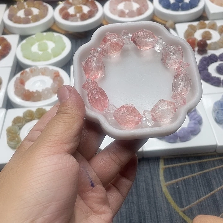 石英质玉（非洲翠）合金手串