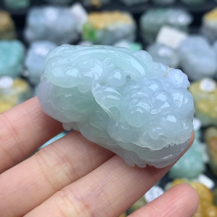 翡翠颈饰未镶嵌天然缅甸A货翡翠貔貅吊坠