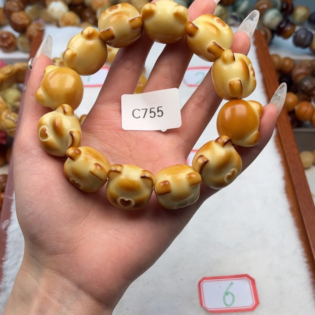 菩提根/象牙果手串?****?c755通货熊一串20mm