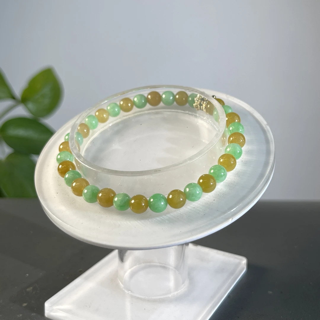 JTW09-66 天然缅甸A货翡翠  翡翠手串