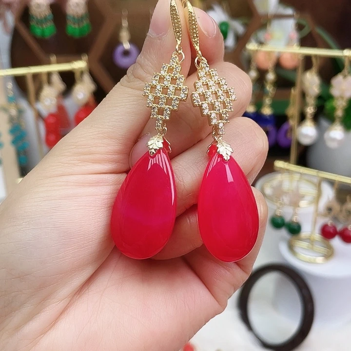 玛瑙/玉髓耳钉合金