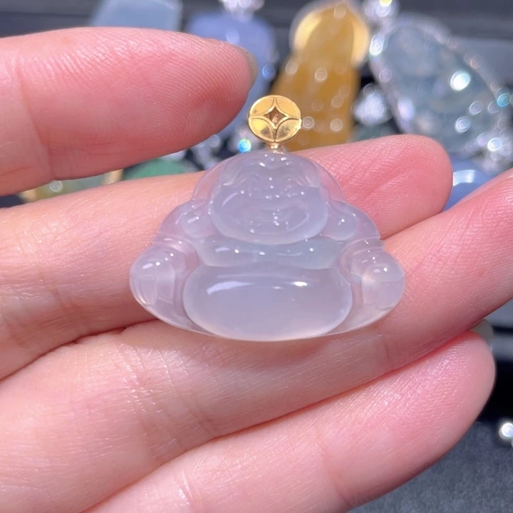 颈饰18K金镶嵌翡翠翡翠